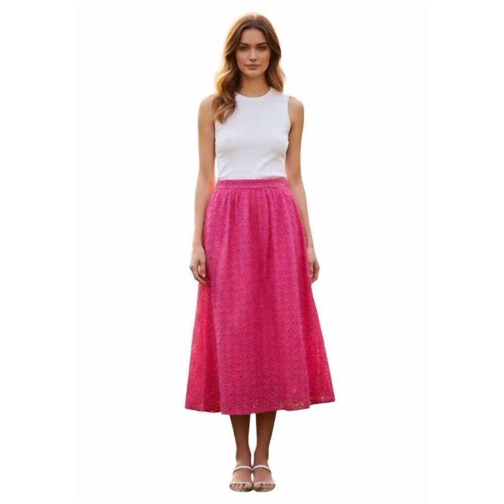 NEW ENTRO havana midi skirt in hot pink